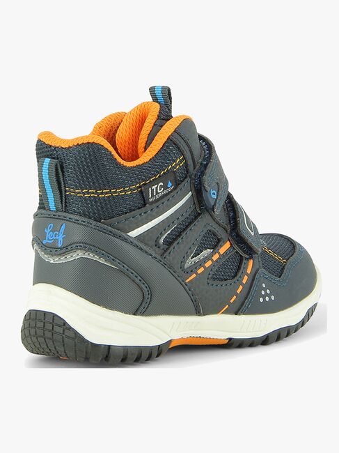 Leaf Kasuri WP Mid Sneakers, Navy/Orange