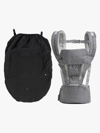 Beemoo CARE Carry Comfort 4-in-1 Bæresele & Hoftebærer inkl. Regntrekk, Grey
