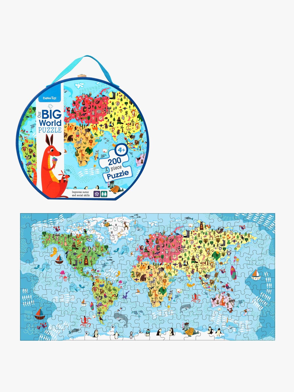 Barbo Toys  Vårt Store Puslespill Verden 200 Brikker