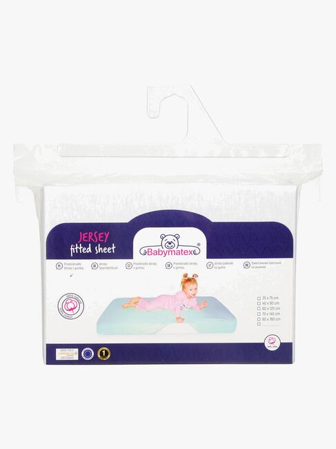 BabyMatex Jersey Stretchlaken til barneseng 80 x 160 cm, Hvit