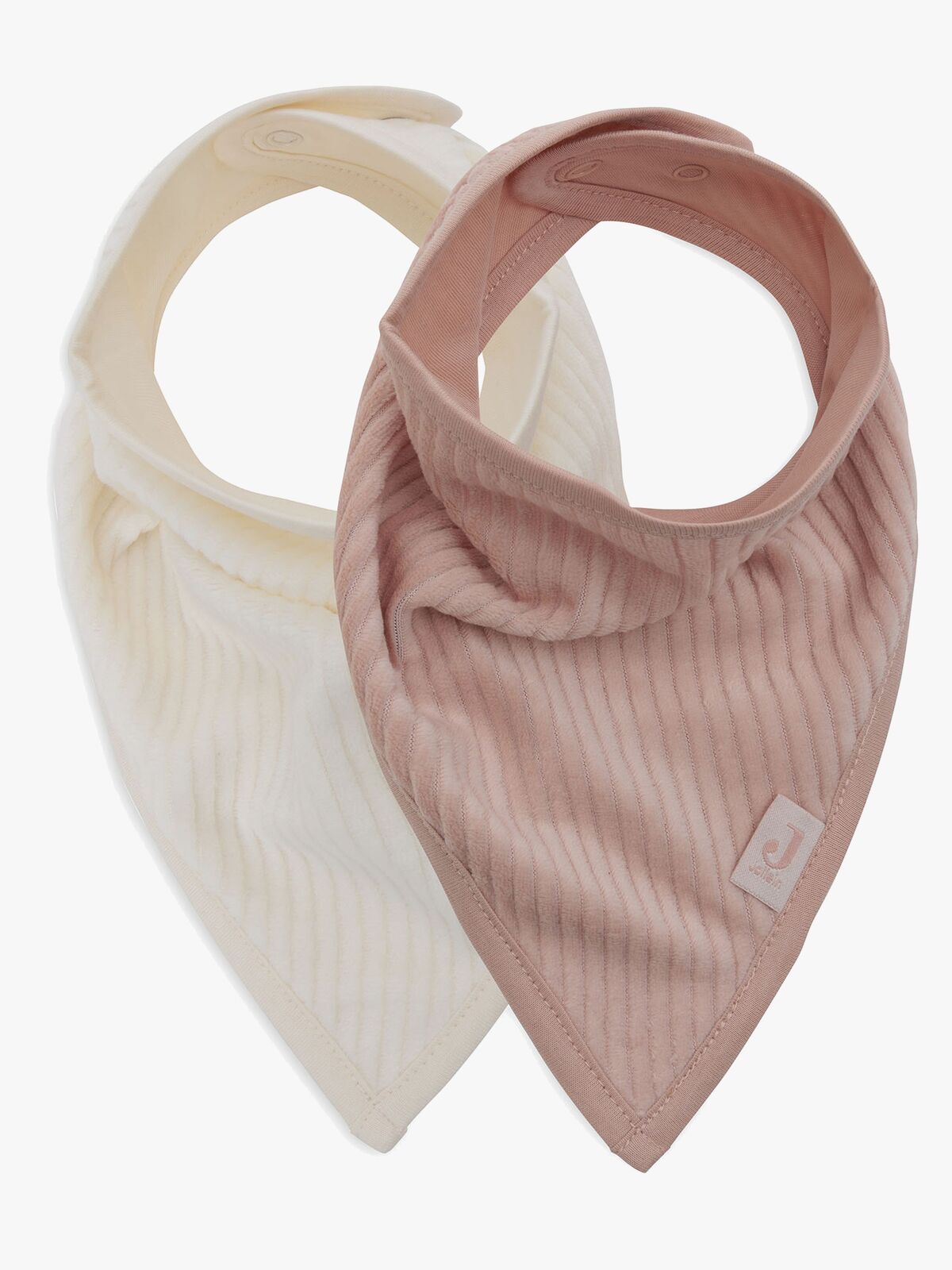 Jollein Velvet Rib Bandana Tøysmekker 2-Pakk, Wild Rose/Ivory