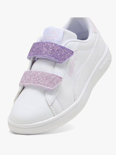 Puma Smash 3.0 Glitter Velcro V PS Sneakers, Hvit