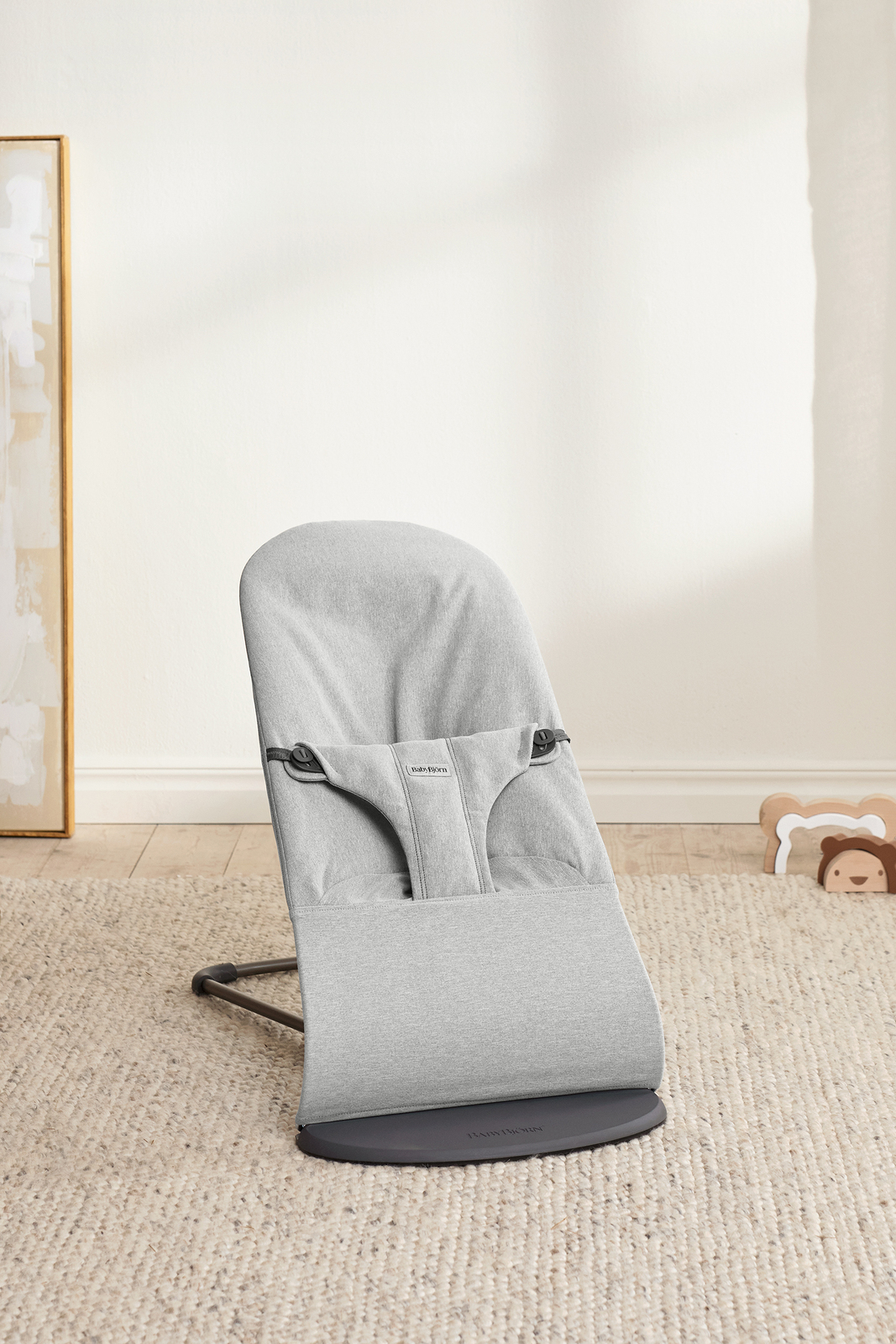 BabyBjörn Bliss Vippestol Vevet, Light Grey Melange