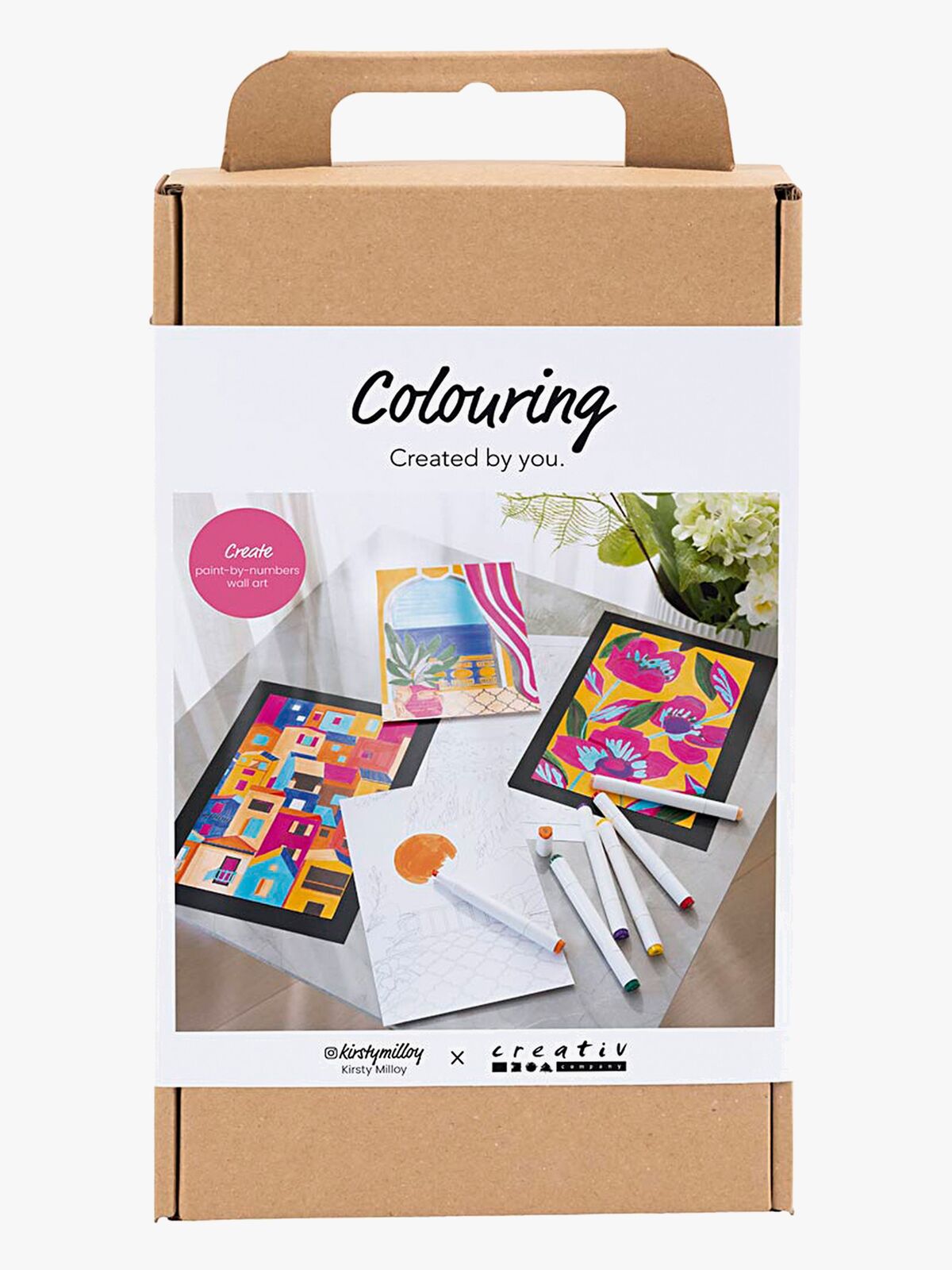 Creativ Company Fargeleggingssett Fargelegging Mal Etter Tall med Tusjer, Rosa