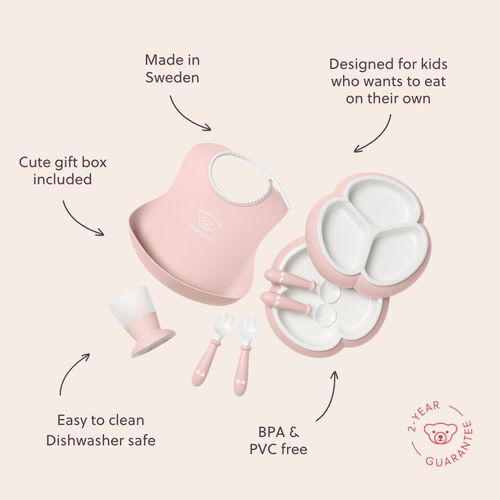 BabyBjörn Barneservise 8-deler, Lyserosa