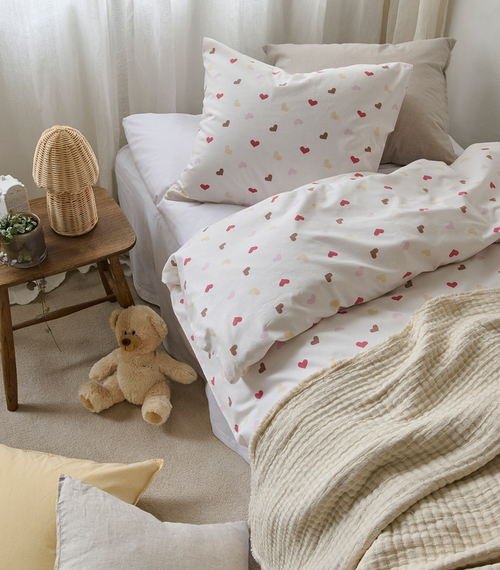 Borganäs Sengesett Hjärtrud 150x210, Beige