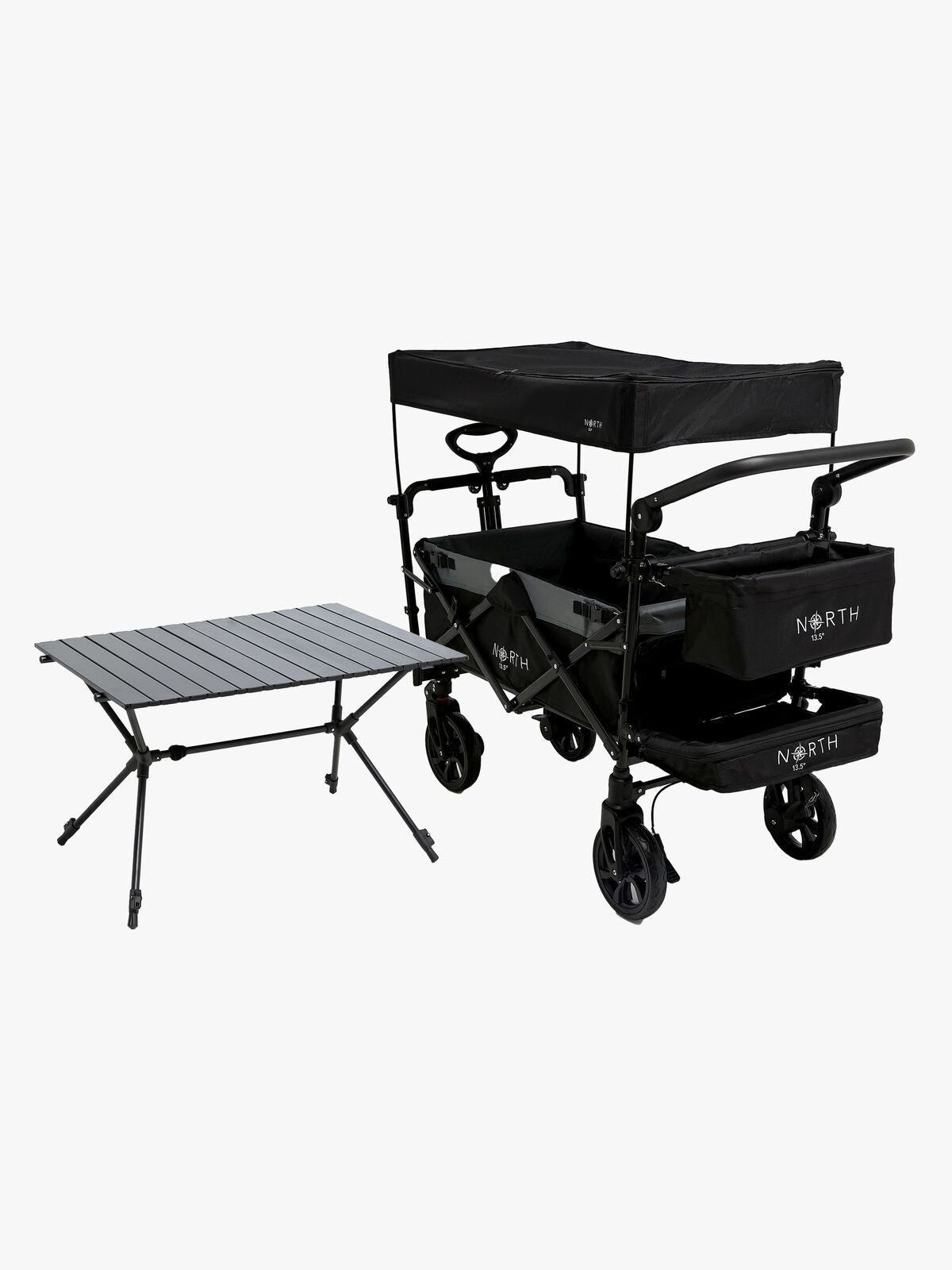 North 13.5 Transporter Tralle, Black/Grey Inkl. Campingbord