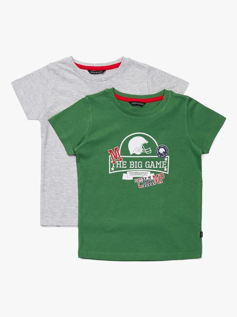 Luca & Lola San Marino T-Shirt 2-pack, Green/Grey