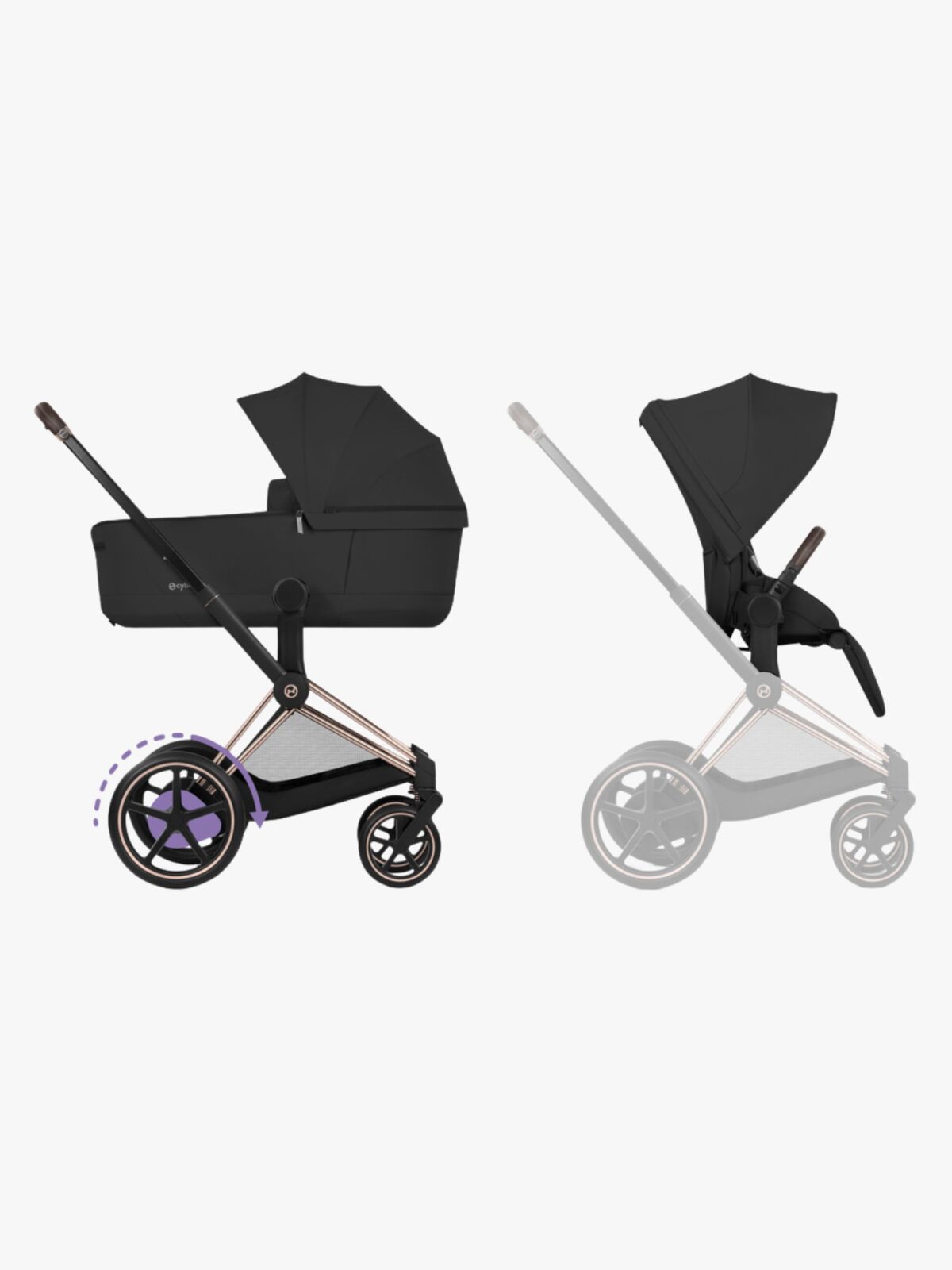 Cybex ePriam Duovogn, Rosegold/Sepia Black