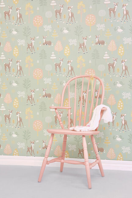 Majvillan Tapet Golden Woods, Dusty Green