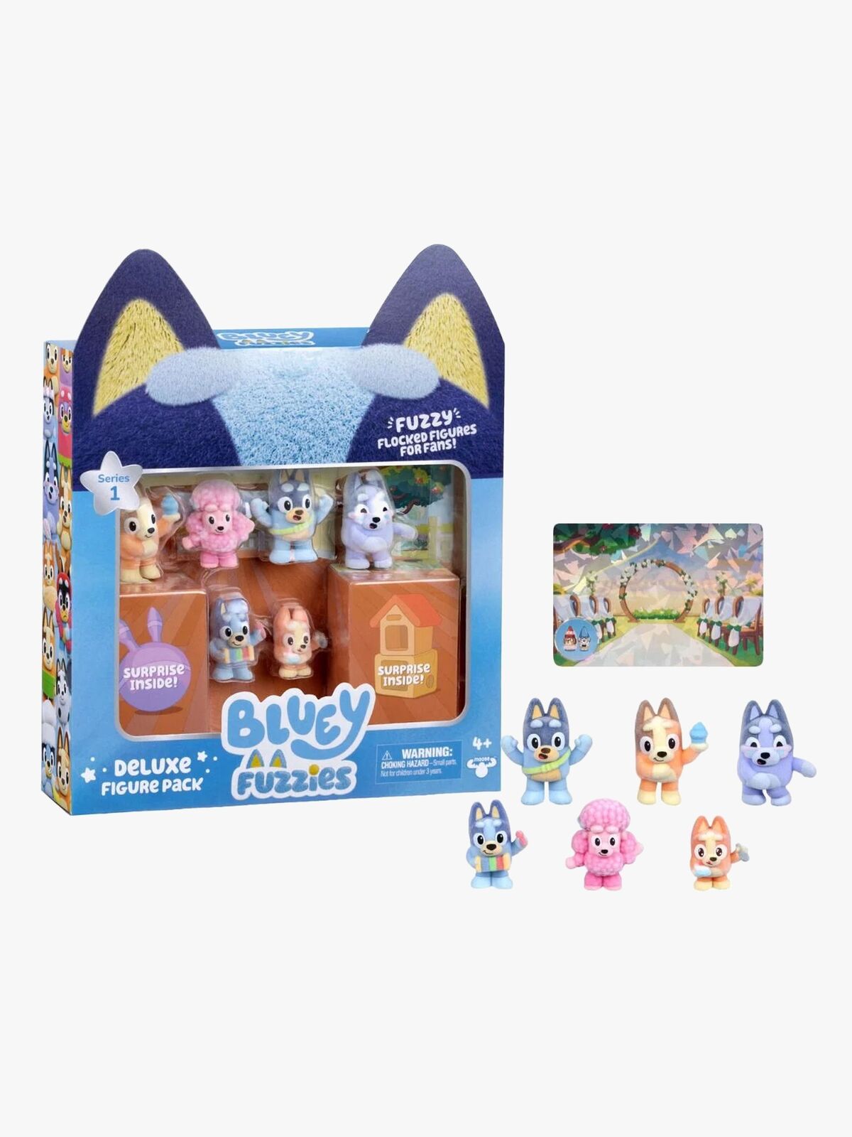 Bluey Fuzzies Figurer Fan-favoritt 8-pakk