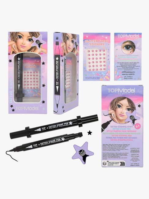 TOPModel Tatoveringspenn med Stempel & Glitterstener