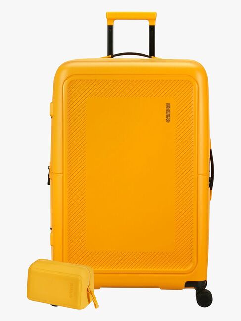 American Tourister Dashpop Koffert 104-121L & Toalettveske POP, Golden Yellow