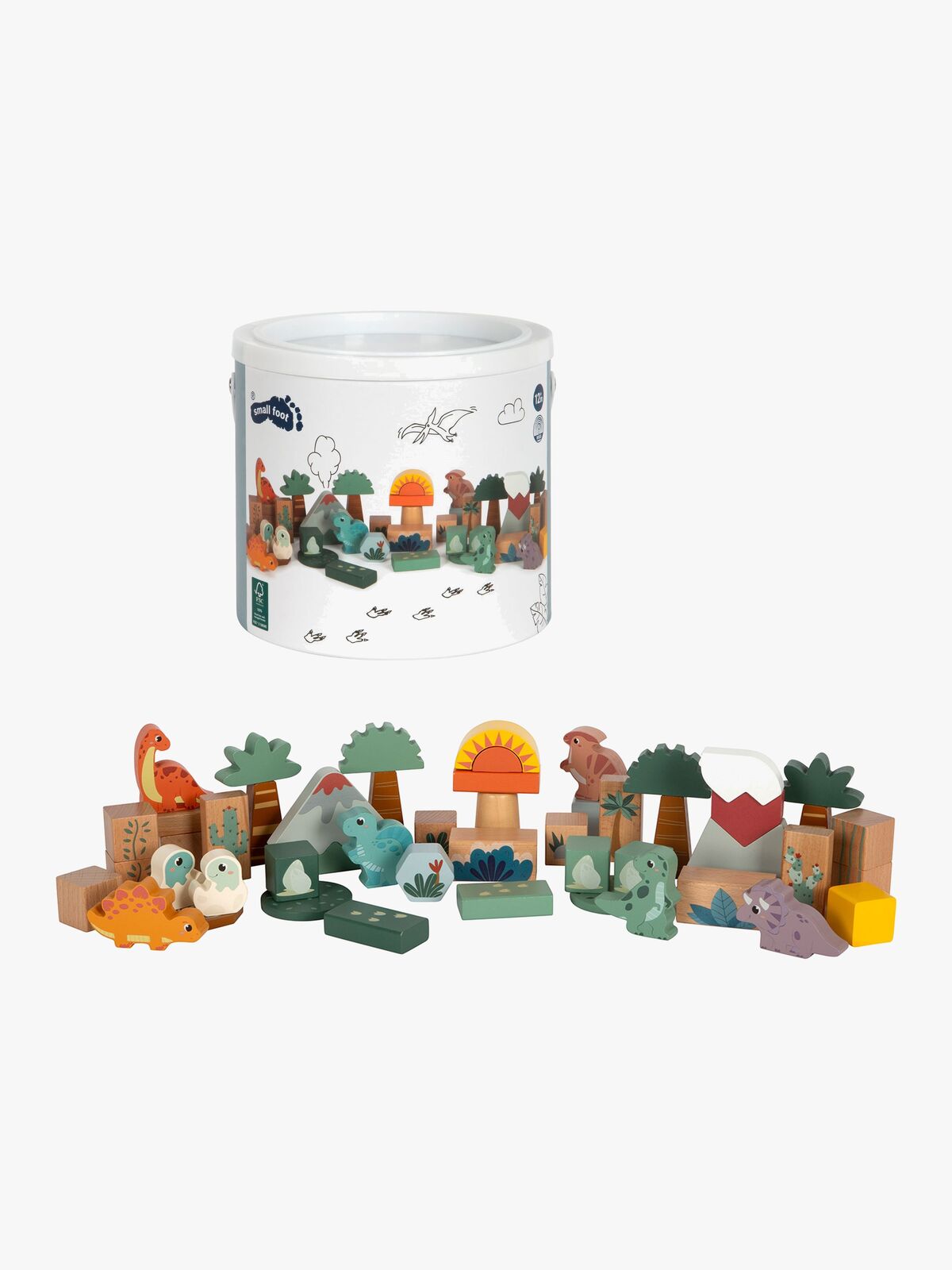 Small Foot Dino Byggeklosser i Tre 50 Stk