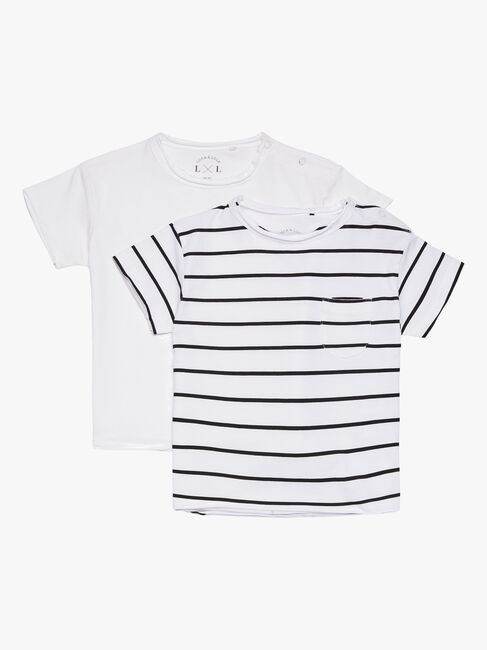 Luca & Lola Ettore T-Skjorte 2-pack, White/Stripes