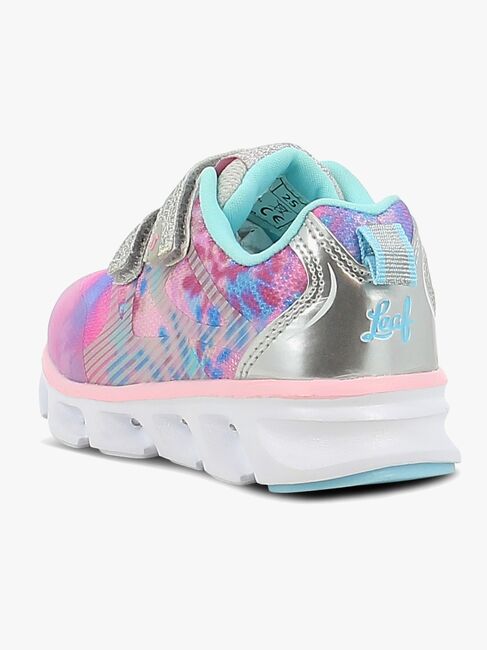 Leaf Skalka Blinkende Sneakers, Sølv/Rosa