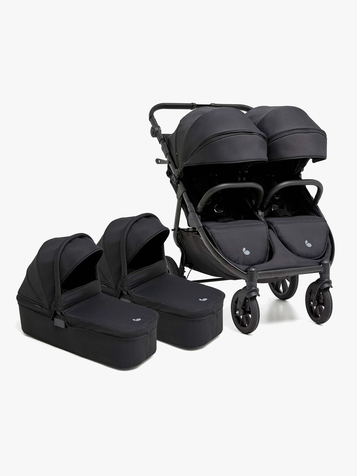 Beemoo BFF60 2 Søskenvogn + Liggedeler, Night Black