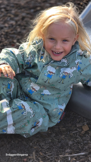 Geggamoja  Fôret Regnsett Pippi Langstrømpe, Grønn