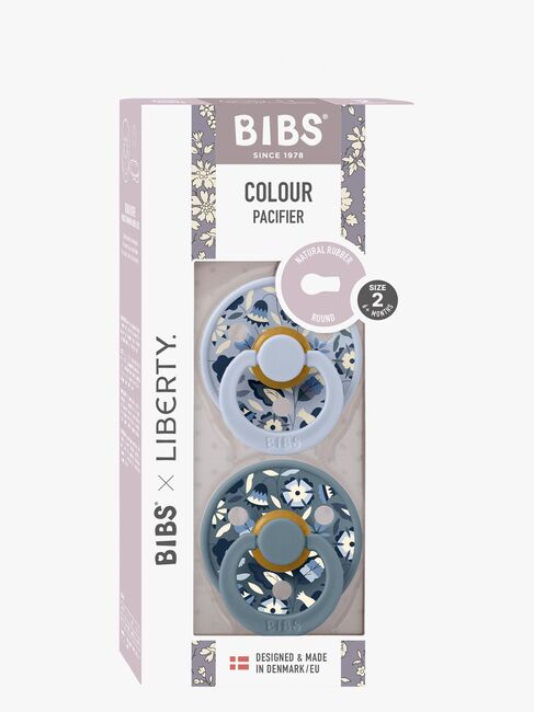 BIBS x Liberty Colour Bobo Smokk 2-Pakk Lateks Str 2, Dusty Blue Mix