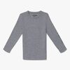 Hyperfied Jersey Logo Long Sleeve Top, Grey Melange