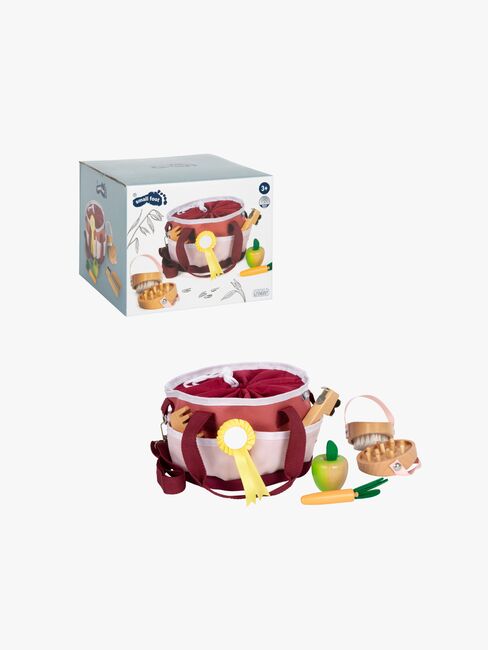 Lite fotpleiesett for hobbyhest, rød