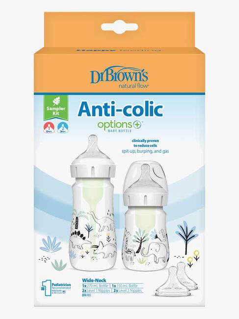 Dr. Brown WideNeck Options+ Tåteflasker 150 ml + 270 ml 2-Pakk, Jungle