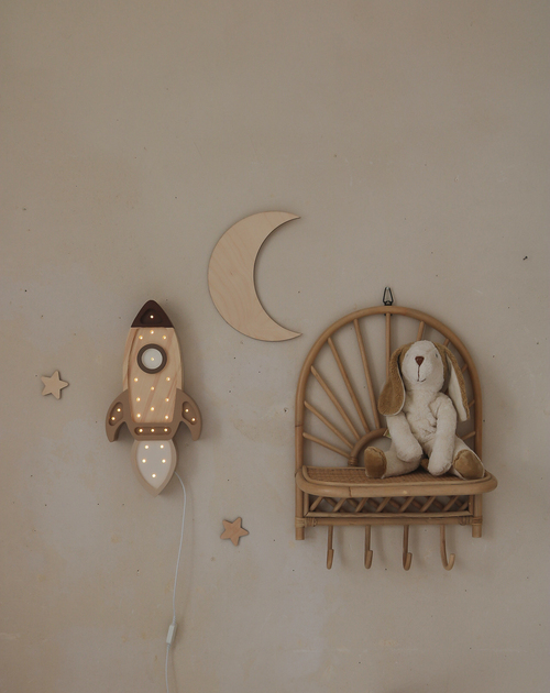 Little Lights Lampe Romrakett, Cappucino Wood