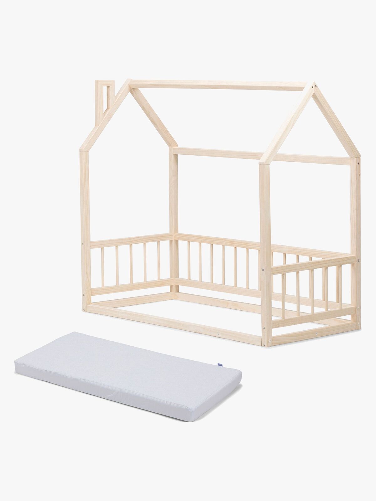 Minitude Nordic Husseng MASON, Tre med BabyMatex Softi Plus Madrass 70x160 cm