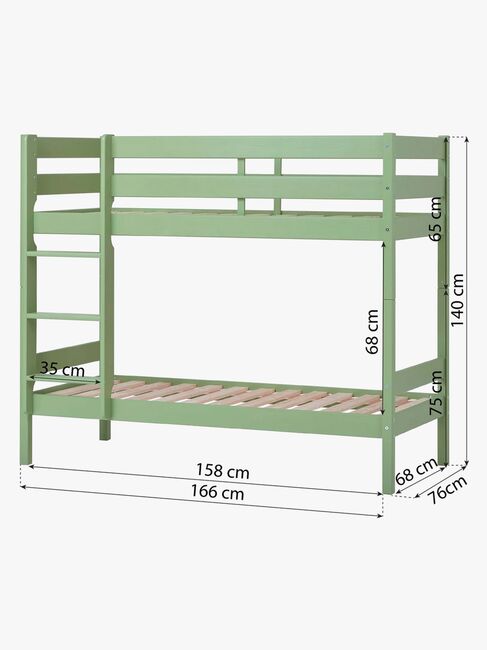 Hoppekids ECO Comfort Køyeseng 70x160, Lysegrønn