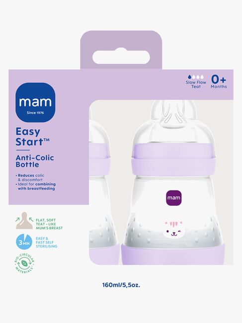 MAM Easy Start Tåteflaske Anti-kolikk 160 ml 2-Pakk, Rosa