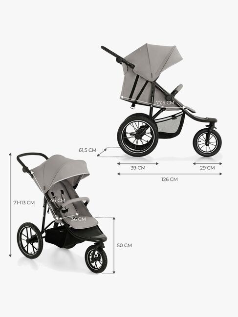 Kinderkraft HELSI 2 Terrengvogn, Grey