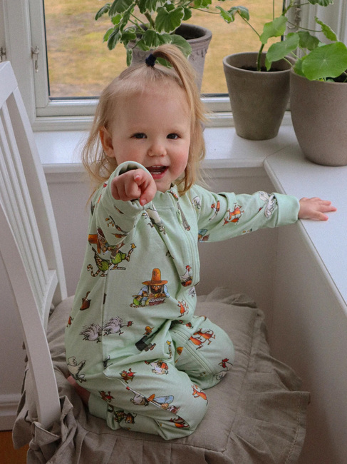 Geggamoja Pysjamas Gubben & Katten, Grønn