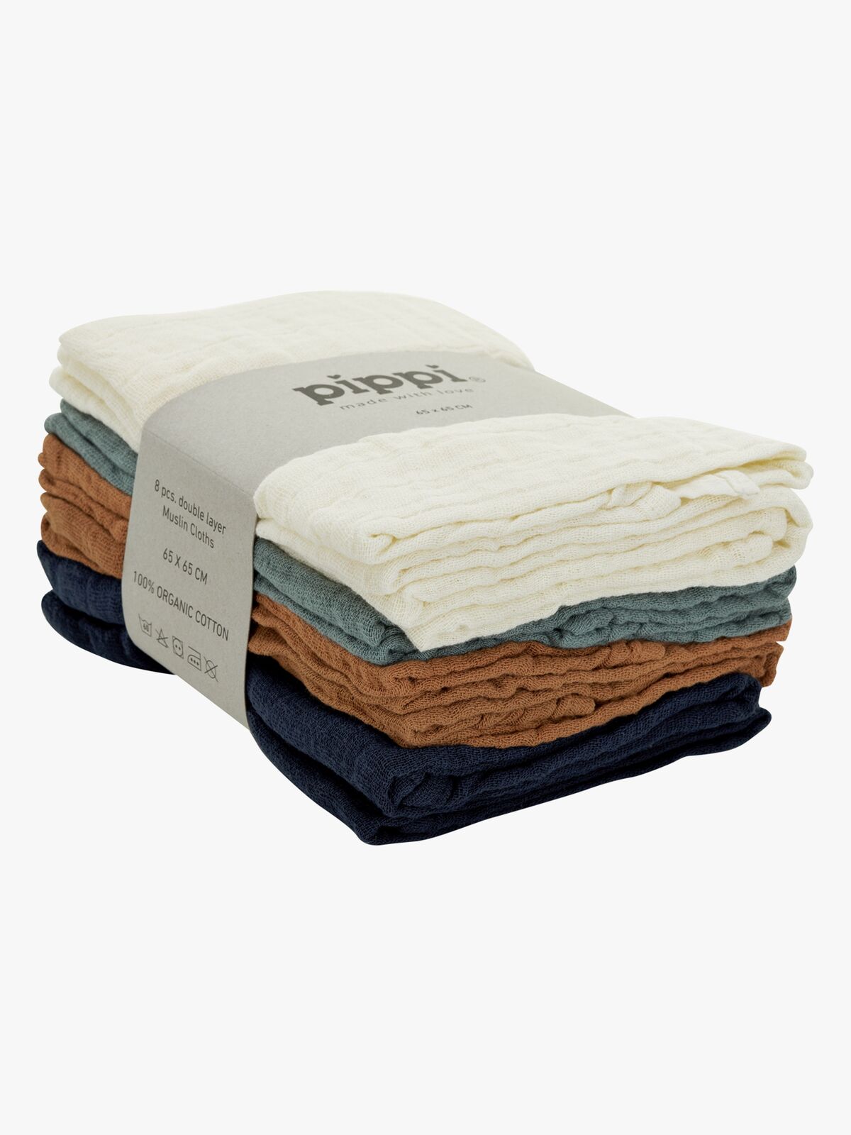 Pippi Musselinteppe 8-pack, Dress Blues