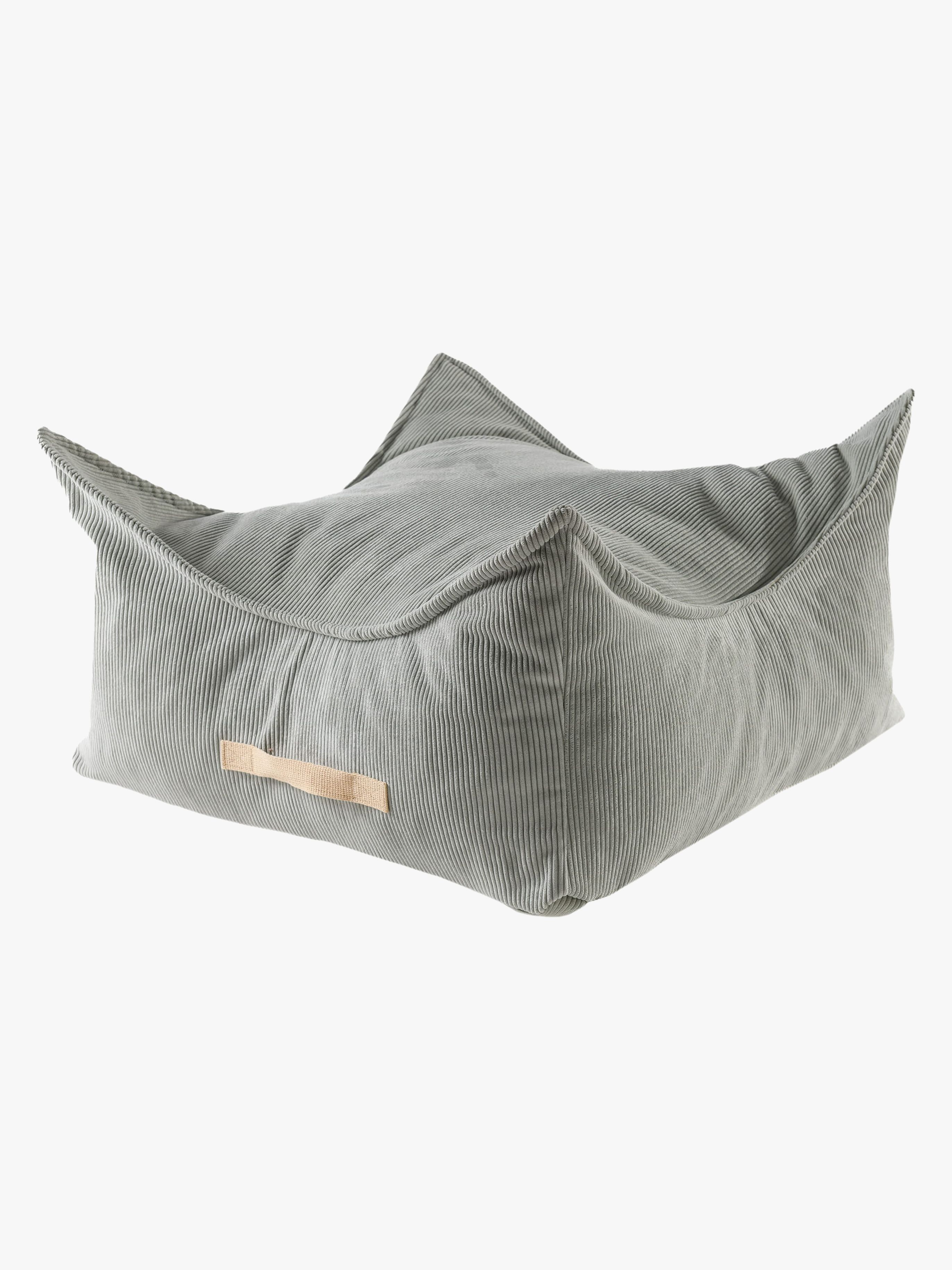 Meowbaby Puff Kvadrat Slimcord, Grå - Sittemøbler - Polyester