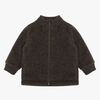 Mikk-Line Fleecejakke Merinoull, Dark Brown Melange