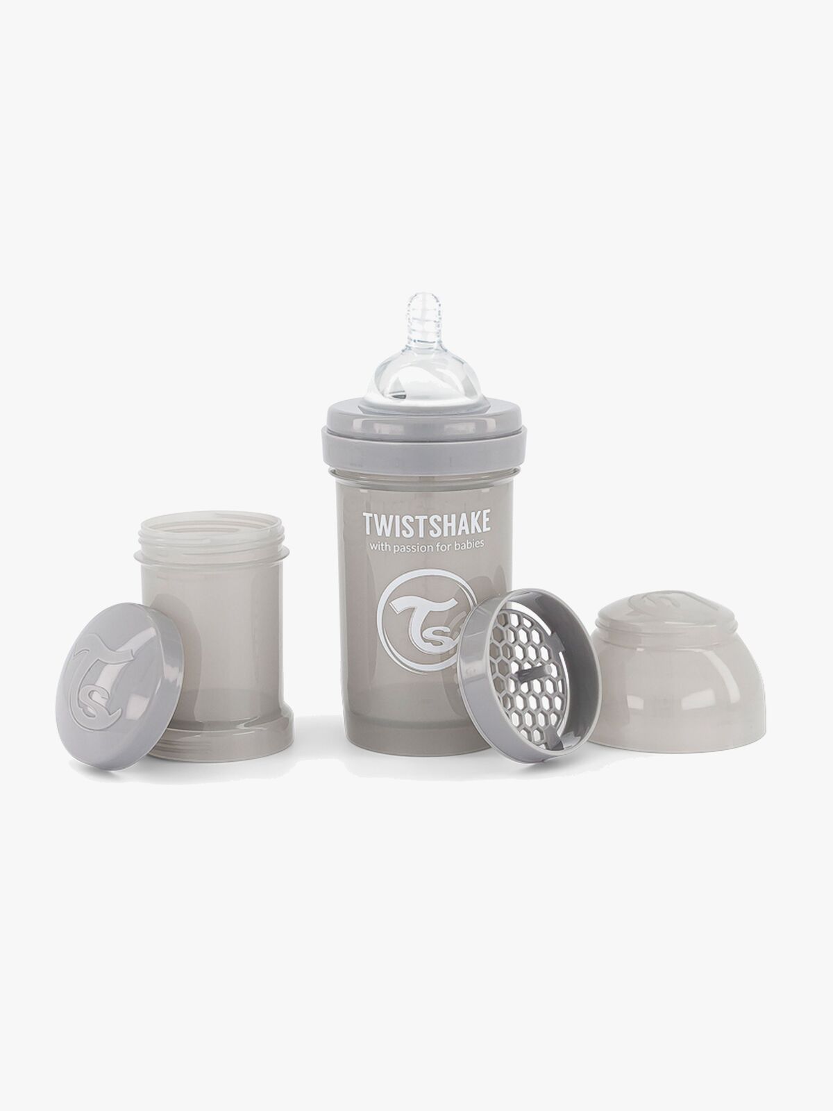 Twistshake Tåteflaske Anti-Kolikk 180 ml, Grå