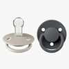BIBS De Lux Smokk 2-pack Silikon One Size Rund, Sand/Iron