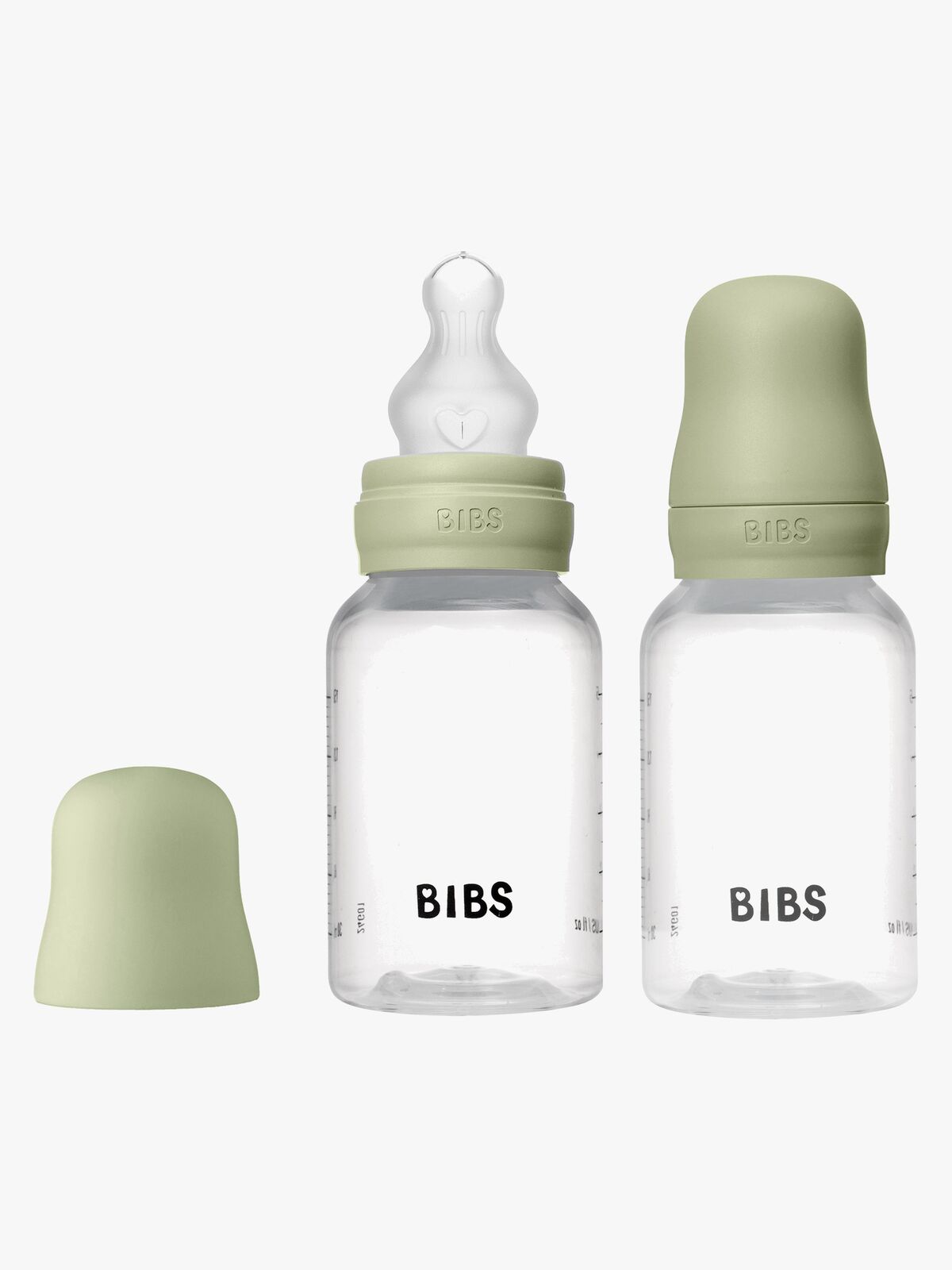 BIBS Slow Flow Tåteflaske Silikon 2-Pakk 150 ml, Sage