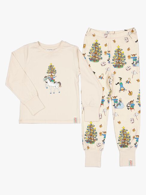 Geggamoja  Todelt Julepysjamas Pippi Langstrømpe, Beige