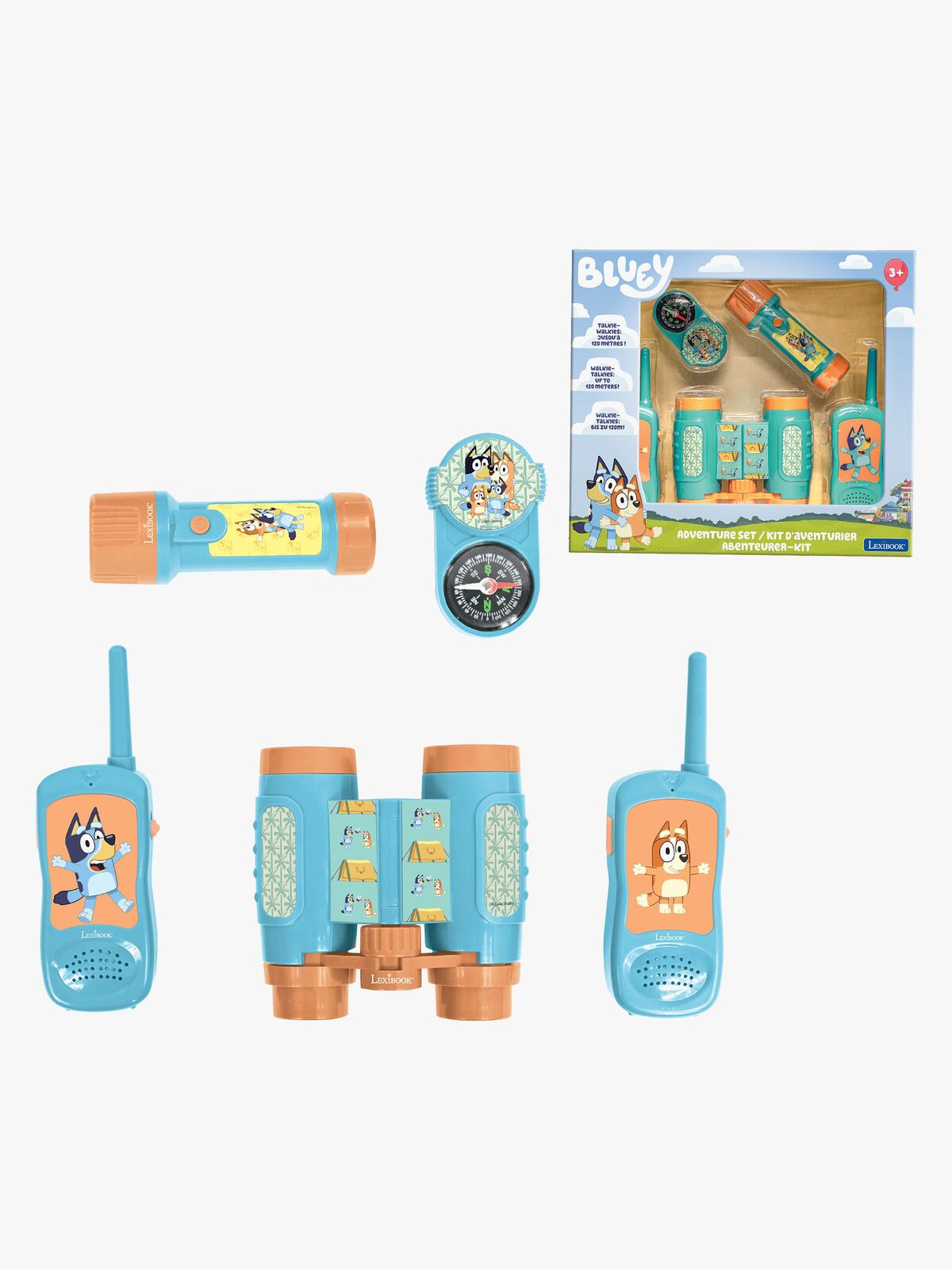 Bluey Eventyrsett med Walkietalkier 120 m
