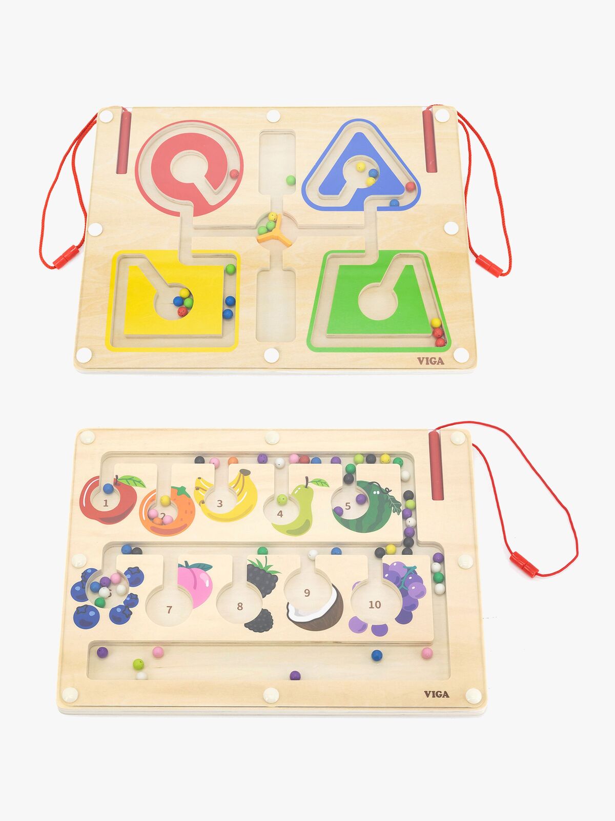 VIGA Magnetlabyrint & Telle- og Fargesorteringsbrett