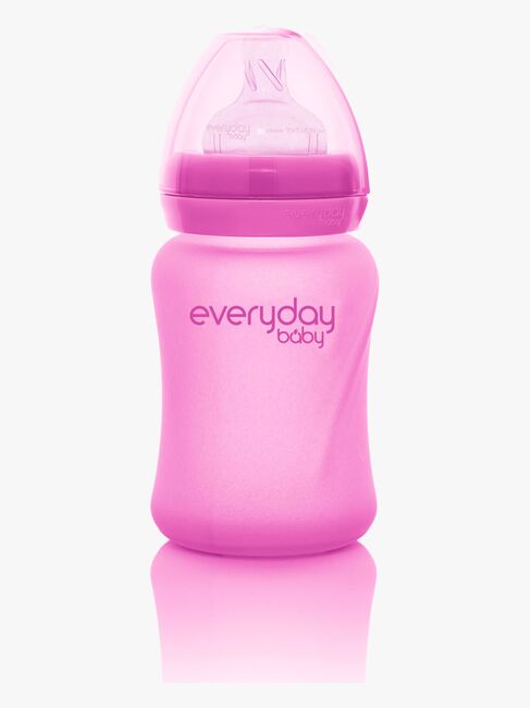 Everyday Baby Varmeindikerende Tåteflaske Glass 150 ml, Cerise