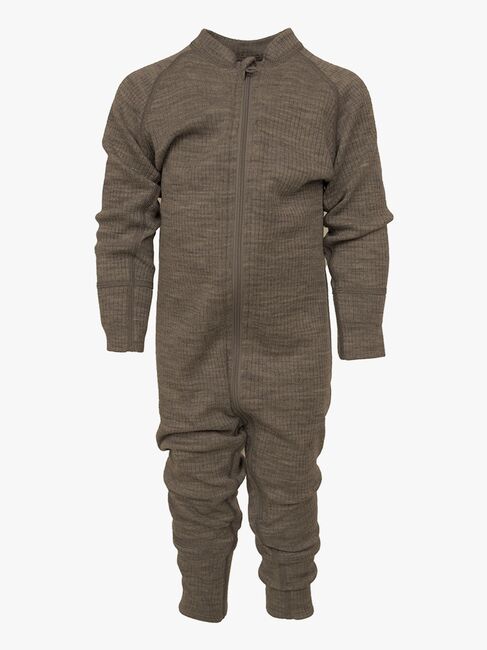 Lindberg Rib Merino Undertøysdress Merinoull, Potato