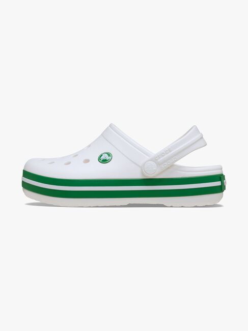 Crocs Crocband Kids Sandaler, White/Green Ivy