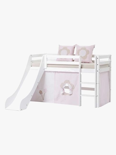 Hoppekids ECO Dream Halvhøy Loftseng med Sklie og Stige 90x200, Hvit