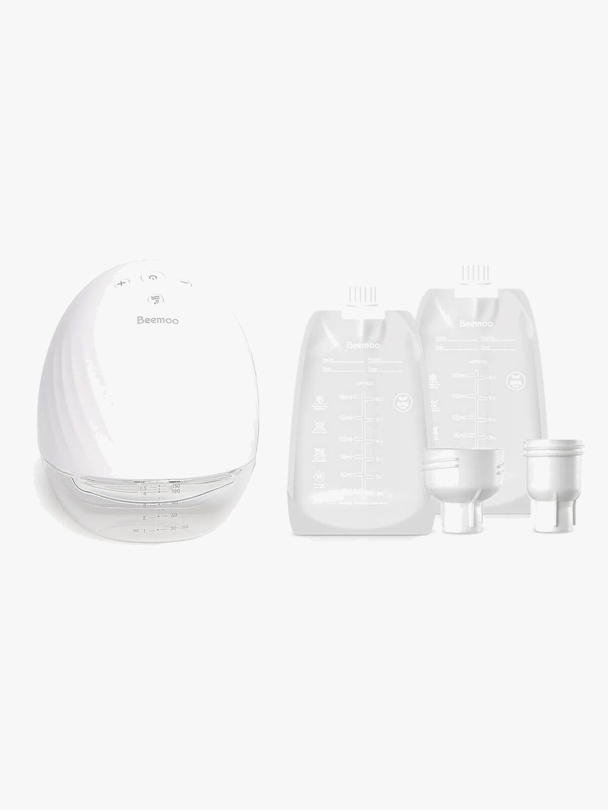Beemoo CARE Wearable Elektrisk Brystpumpe Singel inkl. Brystmelkposer 180 ml 2-pack