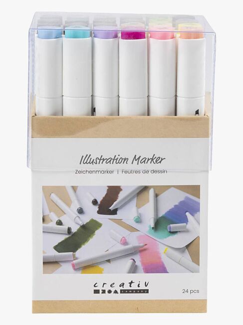 Creativ Company Alkoholbaserte Illustrasjonsmarkere Pastell 24stk
