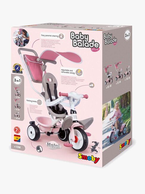 Smoby Trehjulssykkel Baby Balade Plus, Rosa