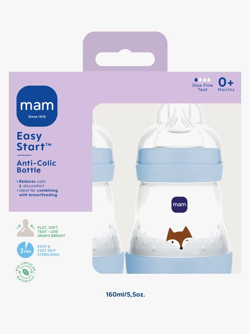 MAM Easy Start Tåteflaske Anti-kolikk 160 ml 2-Pakk, Blå
