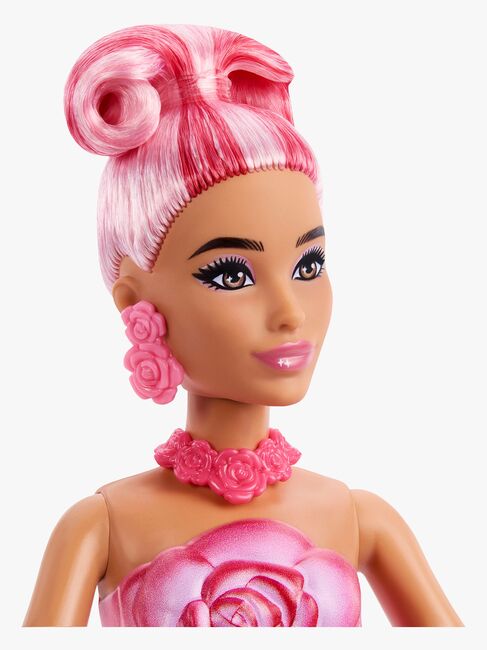 Barbie Petal Pop Flower Surprise Dukke Rose, Rød